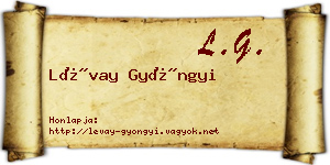 Lévay Gyöngyi névjegykártya
